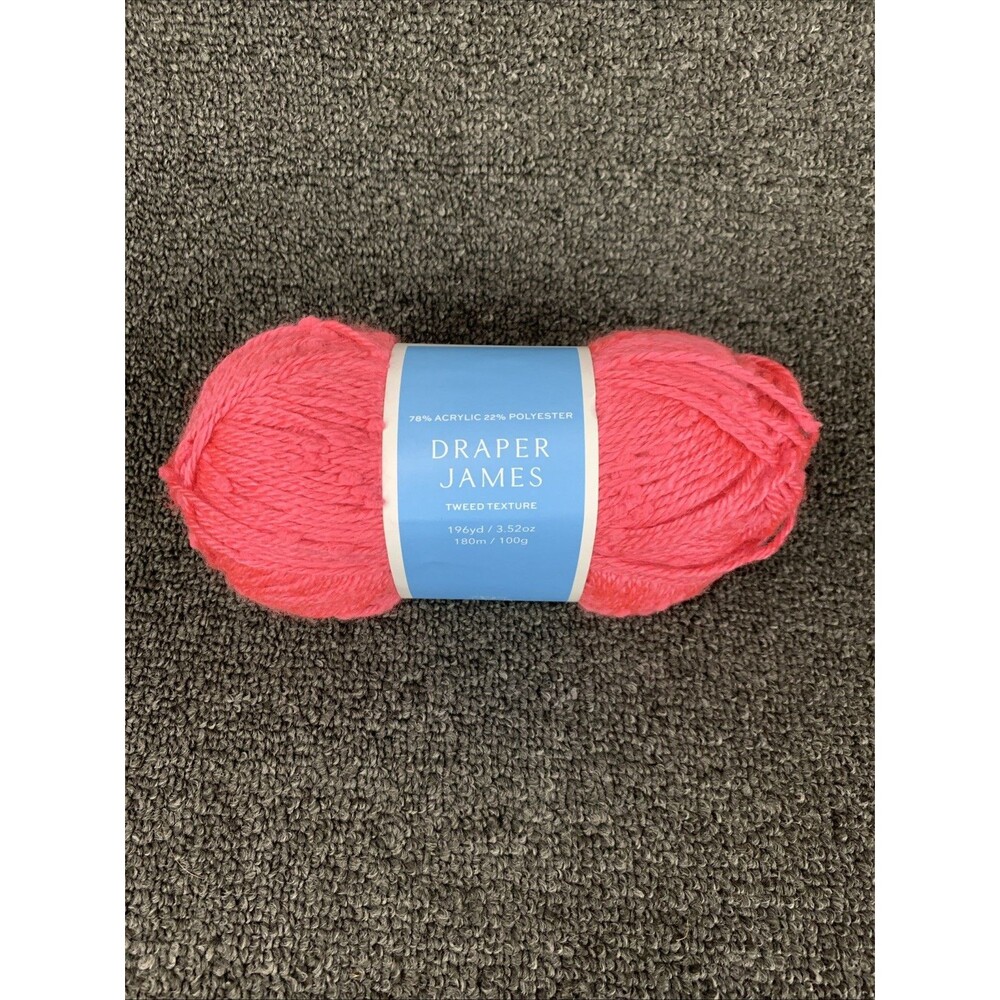 Draper James Tweed Texture Pink Lemonade 196yd 3.52oz Yarn New Rare